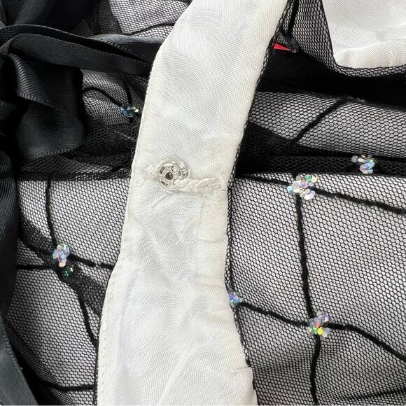 Papell Boutique Y2K Vintage Glitter Sparkle V-neck Dress Sz 4 - Picture 7 of 8